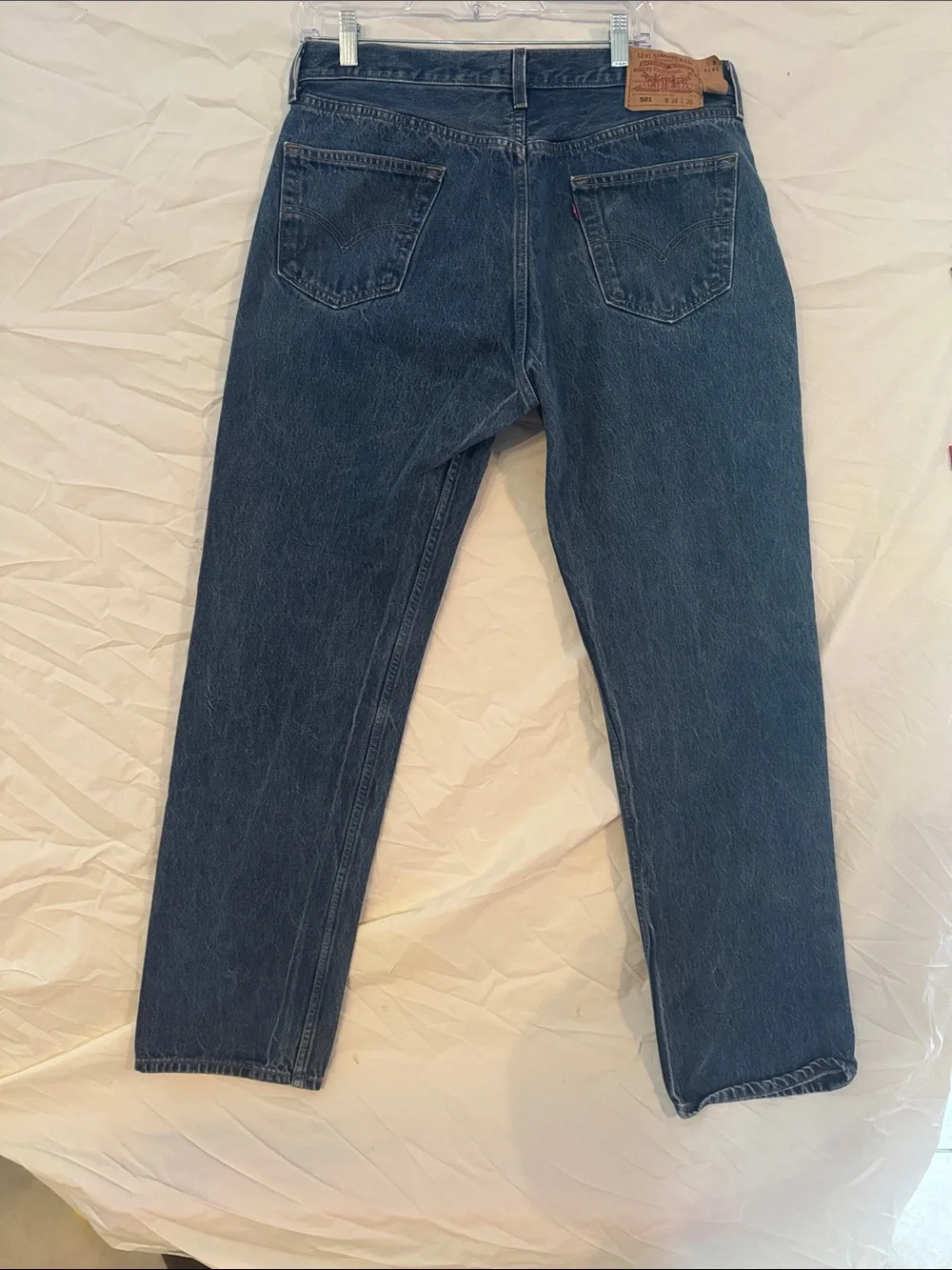 Vintage 2001 Levi's 501 Men's Straight Leg Button Fly  Jeans in Dark Blue